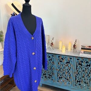 Women's Purple Button-Up Sweater